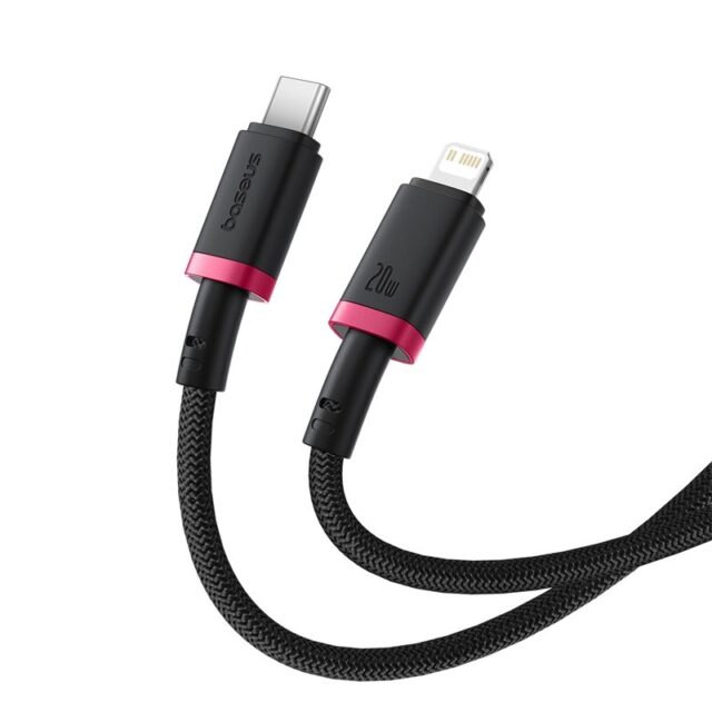 Baseus Dura Type C fast charging cable for iP 20 W 2 m Black  Red - imagine 4