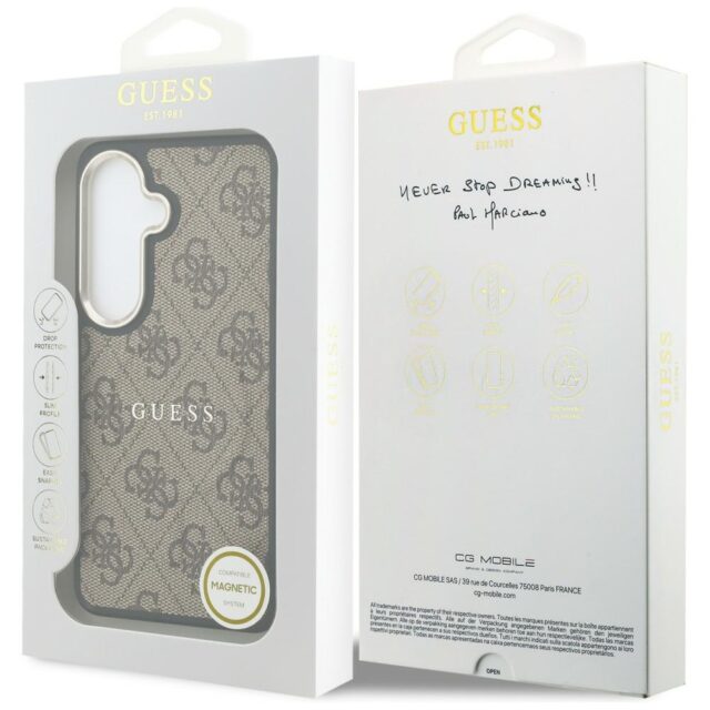 Guess PU Leather 4G Gold Frame Magnetic Zadní Kryt pro Samsung Galaxy S26 Brown - imagine 9