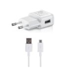 EP-TA200EWE + ECB-DU4EWE Samsung 15W Cestovní nabíječka + microUSB Datový Kabel White (OOB Bulk)