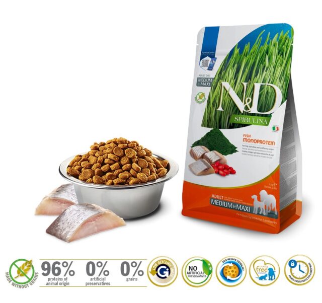 FARMINA N&D Spirulina Herring Adult Med/Maxi - dry dog food - 7 kg - imagine 3