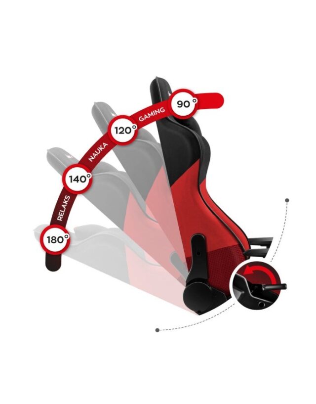 Huzaro Force 6.2 PC gaming chair Bucket (cradle) seat Black  Red - imagine 8