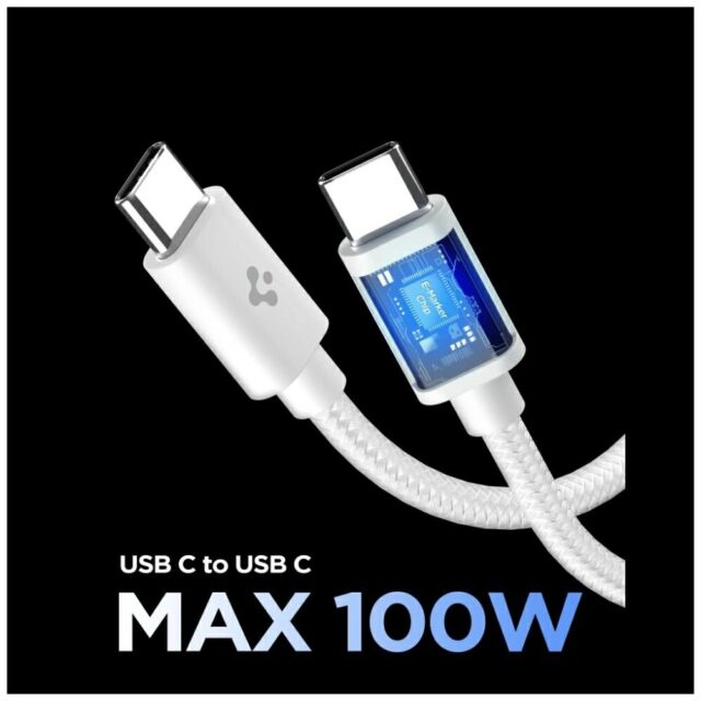 Wall charger Spigen Essential EE451EU 45W USB-C + cable USB-C/USB-C white - imagine 3