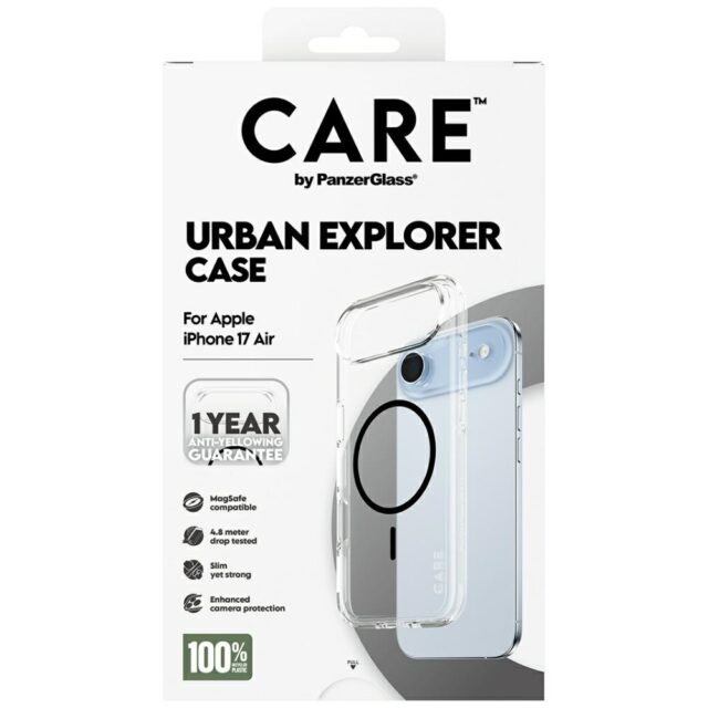 Case CARE by PanzerGlass Flagship Urban  Explorer w. Black MagSafe for iPhone Air transparent - imagine 5