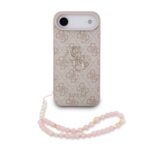 Guess PU 4G Metal Logo Strap Zadní Kryt pro iPhone Air Pink