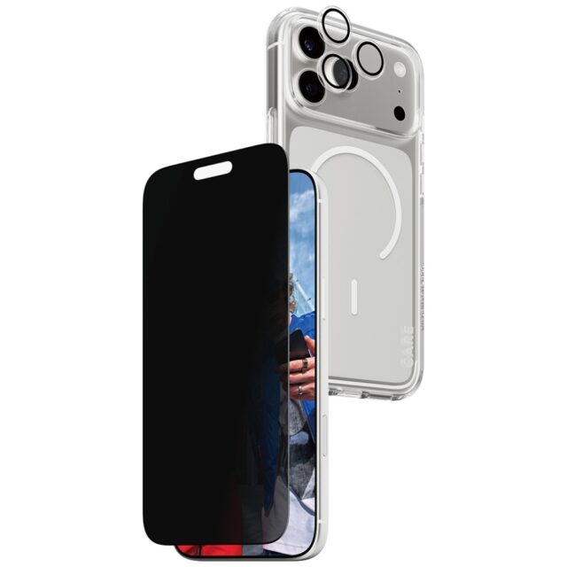 Zestaw ochronny CARE by PanzerGlass      Flagship Privacy 3w1 Etui+Szkło Prywatyzujące+Lens do iPhon - imagine 2