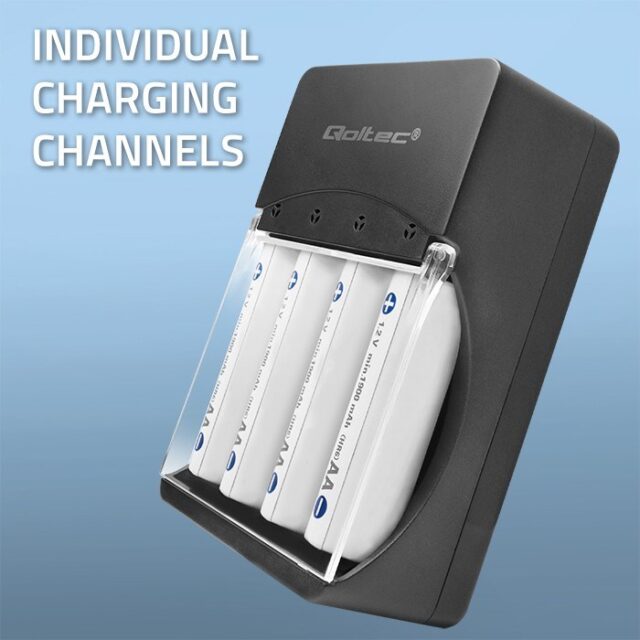Qoltec 50653 Battery Charger for Ni-MH type R03/AAA R6/AA - imagine 3