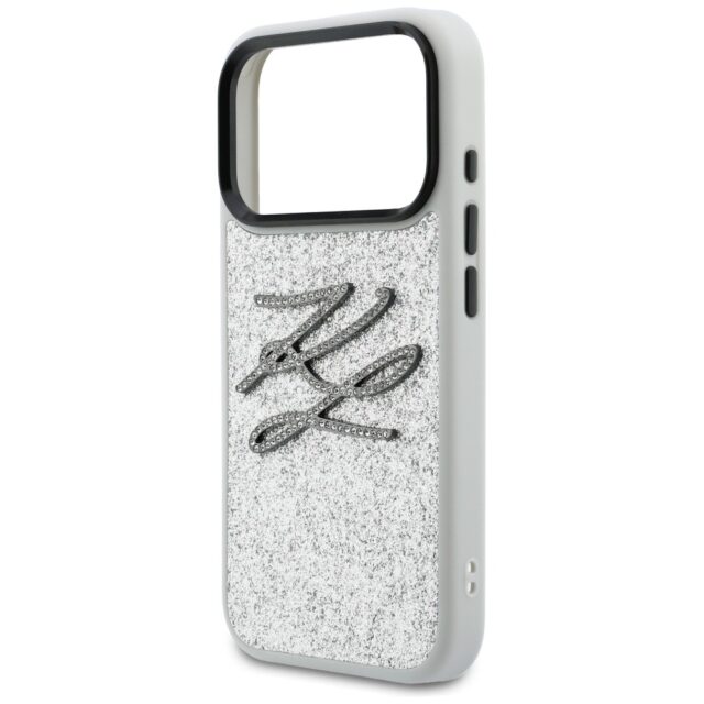 Etui Karl Lagerfeld IML Glitter KL        Diamond Logo do iPhone 17 Pro srebrny - imagine 6