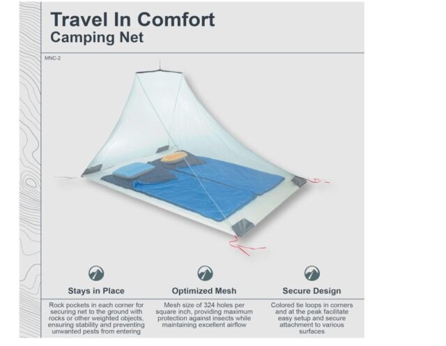 Cocoon MNC2 camping mosquito net Pyramid mosquito net Green - imagine 3