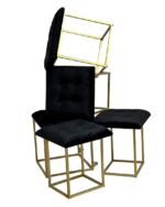 Puff-transformer 5in1 - 5 stools in 1 pouffe black velvet - imagine 7