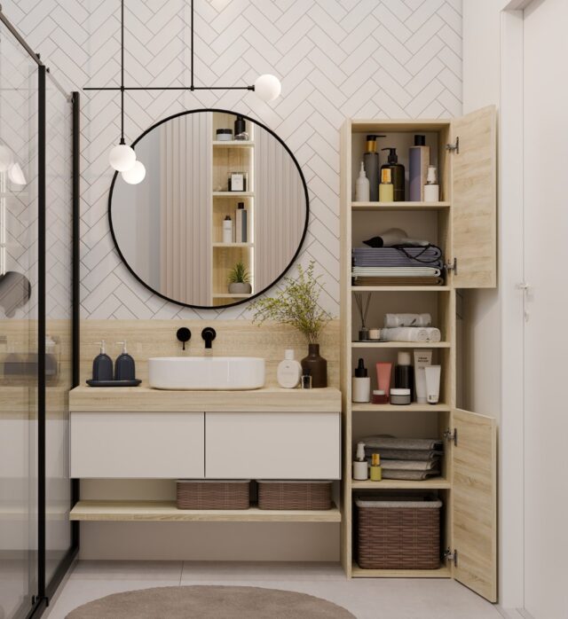 Topeshop S40 SONOMA bathroom storage cabinet Oak - imagine 8