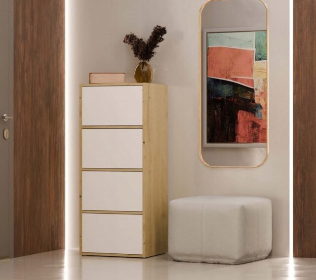 ALMA CHEST OF DRAWERS ARTISAN OAK/WHITE - imagine 7