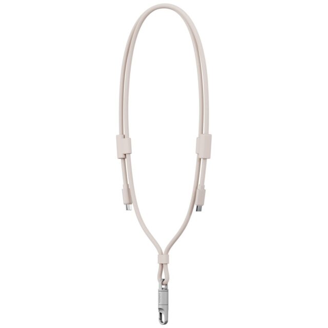ENERGEA Lasso Lanyard Cable USB-C Phone Lanyard - USB-C 1.5m 240W Sand - imagine 4