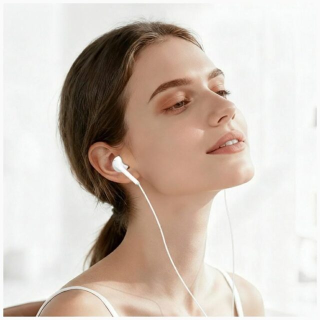 Stereo headphones USAMS EP-50 USB-C 1.2m white - imagine 4