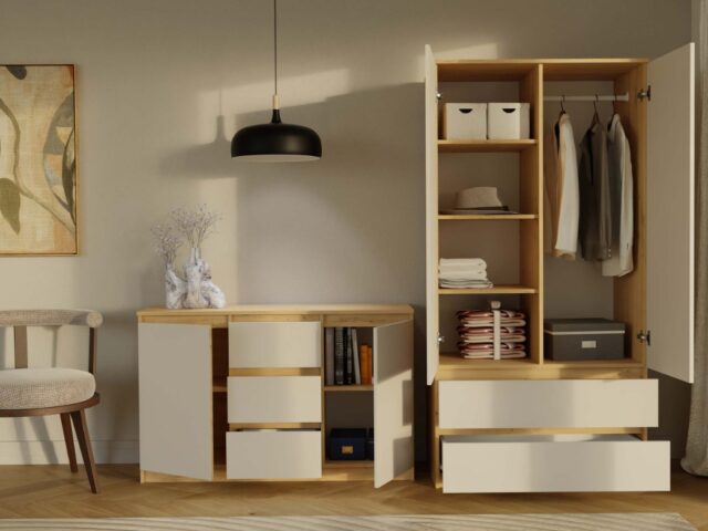 MALWA SS-90 wardrobe Artisan oak/cashmere - imagine 3