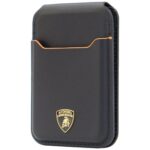 Magnetic Wallet Lamborghini D1 Genuine Leather MagSafe Phone Stand orange