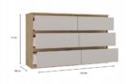 M6 MALWA CHEST OF DRAWERS 120CM 6 DRAWERS COLOUR ARTISAN OAK/CASHMERE - imagine 5
