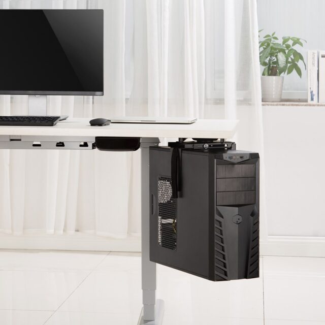Maclean MC-885 B Under Desk Computer Holder Black Adjustable Max. 10kg. - imagine 5