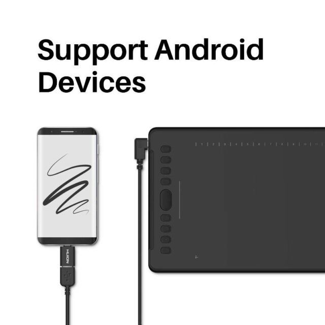 HUION H1161 graphic tablet 5080 lpi 279.4 x 174.6 mm USB Black - imagine 4