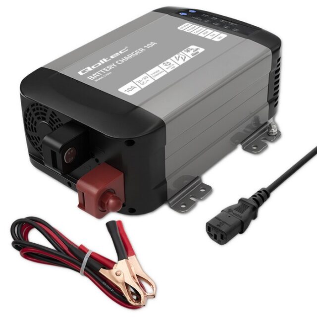 Qoltec Smart Monolith Battery Charger for LiFePO4 AGM GEL SLA batteries | 10A | 24V - imagine 8