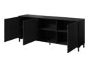 MARMO 3D chest of drawers 200x45x80 5 cm matte black/marble black - imagine 2