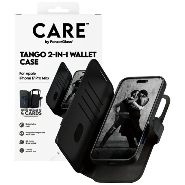 Case CARE by PanzerGlass Feature Tango 2w1 Wallet Case MagSafe for iPhone 17 Pro Max black - imagine 4