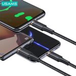 USAMS Kabel pleciony U81 USB-C na USB-C100W PD Fast Charge 6m czarny/black SJ570USB01 (US-SJ570) - imagine 2
