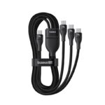 Baseus Flash Series Type C to C+C+C fast charging cable 480 Mbps Black - imagine 3