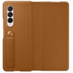Etui Samsung EF-FF926LAEGWW Z Fold 3camel Leather Filp Cover - imagine 4