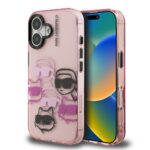 Karl Lagerfeld IML Multi K&CH Heads Zadní Kryt pro iPhone 16 Pink