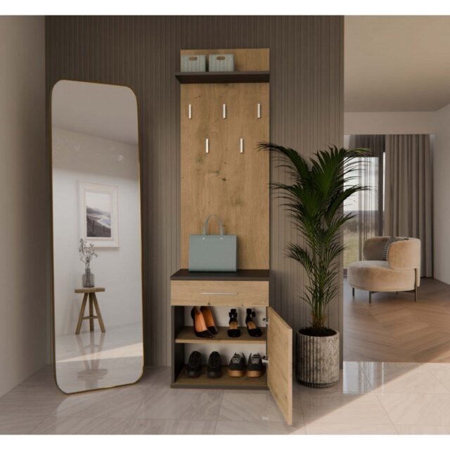 Topeshop DUO WIESZAK ANT/ART clothing hanger Anthracite  Oak - imagine 9