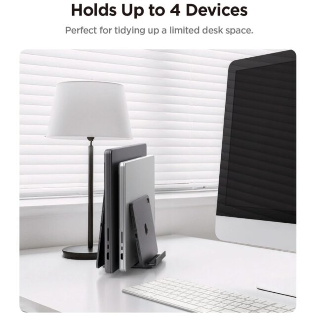 Stojak na laptopa Spigen LD208S4          Vertical Laptop Stand Space szary - imagine 6