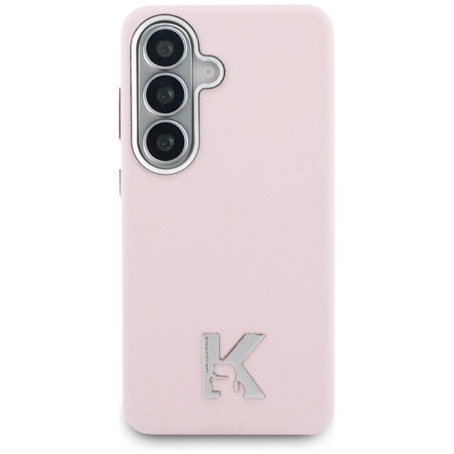 Case Karl Lagerfeld K Metal Logo MagSafe for Samsung Galaxy S26 pink - imagine 3
