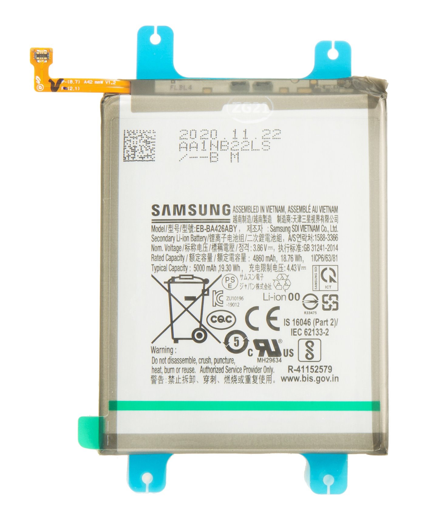 cps-bf728f7ab577e791f794fe4fe1ffa3b6-2026-03-04-21-43-09 EB-BA426ABY Samsung Baterie Li-lon 5000mAh (Service Pack) - imagine 1