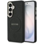 Case Guess Saffiano Peony Embossed Ring  MagSafe for Samsung Galaxy S26 black