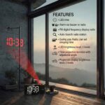 Digital LED clock radio with GreenBlue projector  FM radio  alarm  12/24 clock  5V DC USB power supply + CR2032  GB172