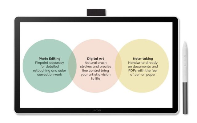 Wacom One 14 Graphic Tablet w/ Pen & USB-C Cable - imagine 3