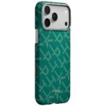 Etui PITAKA Ultra-Slim Monogram MagSafe   do iPhone 17 Pro złoto zielony