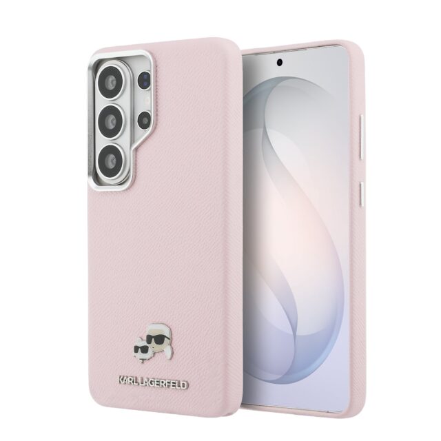 Karl Lagerfeld Grained PU Leather K&CH Heads Magnetic Zadní Kryt pro Samsung Galaxy S26 Ultra Pink - imagine 9