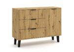 SCANDI 1D3S SLIM OAK ARTISAN CHEST OF DRAWERS - imagine 5