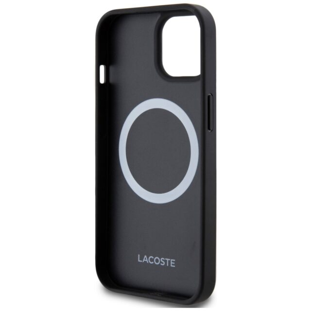 Case Lacoste Iconic Petit Pique Crossbody Cord MagSafe for iPhone 15 black - imagine 7