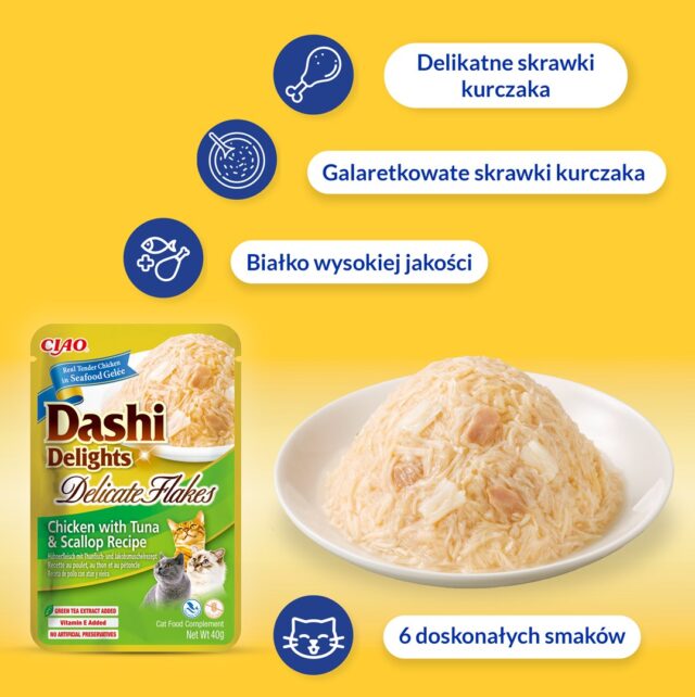 INABA CAT Dashi Delights Delicate Flakes Chicken with Tuna & Salmon - cat treat - 40g - imagine 2