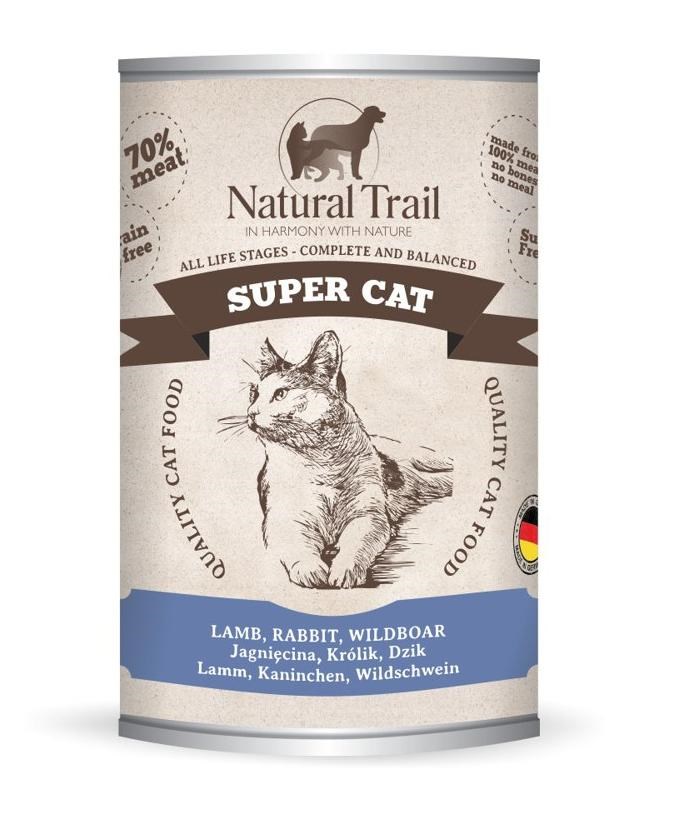 cps-c0d1ea8d69bab9d208aea0be79e076b5-2026-03-29-10-19-44 NATURAL TRAIL Super Cat Lamb rabbit wild boar - wet cat food - 400g - imagine 1