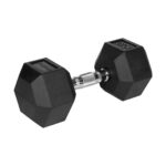 REBEL ACTIVE Rubber-coated cast iron dumbbells 2x15 kg - imagine 3