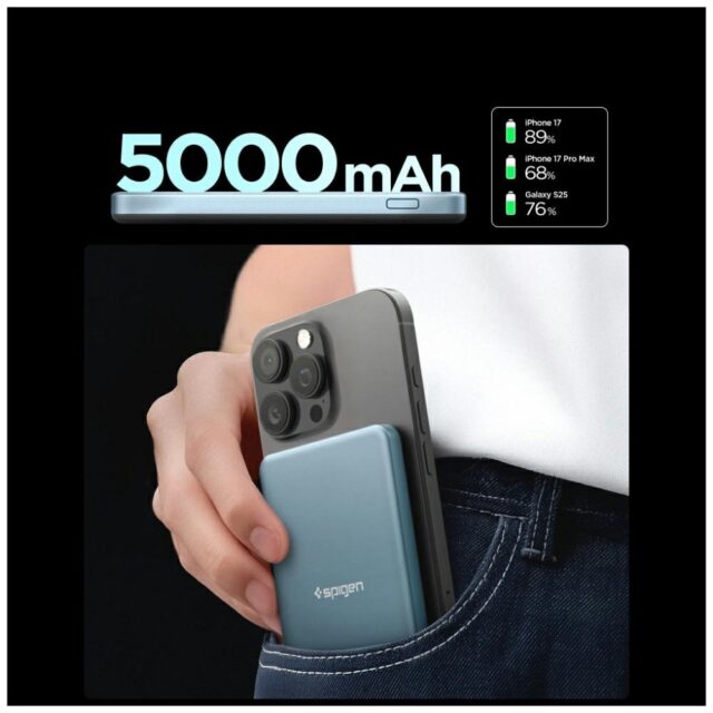 Powerbank Spigen Essential EA2205MQ 5000mAh 22.5W Qi2 blue - imagine 2