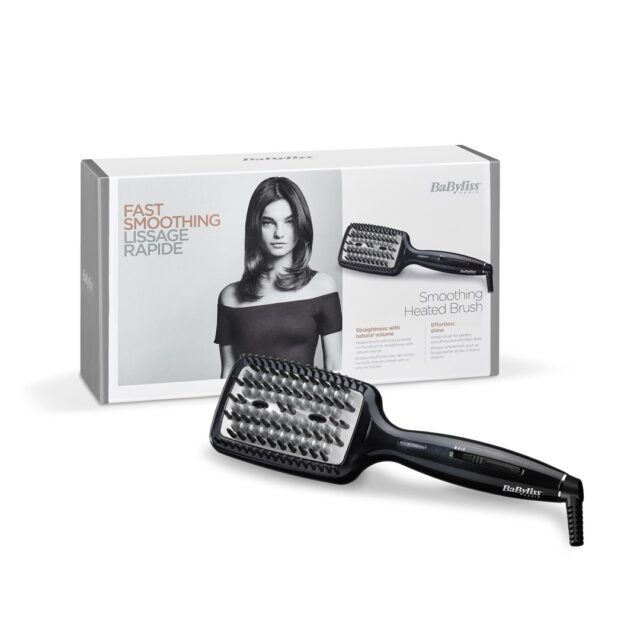 BaByliss Smoothing Heated Brush Straightening brush Warm Black 76.8  (1.95 m) - imagine 7