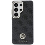 Guess PU Leather 4G Strass Logo Gold Frame Magnetic Zadní Kryt pro Samsung Galaxy S26 Ultra Black - imagine 4