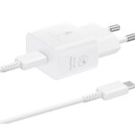 EP-T2510EWE + EP-DN980BWE Samsung USB-C 25W Cestovní nabíječka + USB-C Datový Kabel White (OOB Bulk)