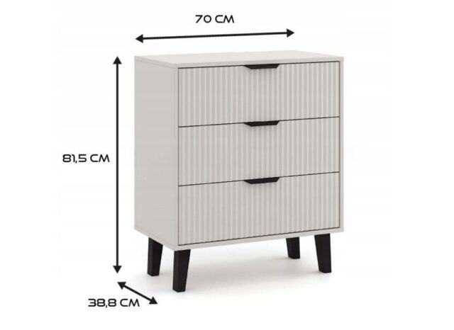 SCANDI 3S SLIM CHEST OF DRAWERS  CASHMERE COLOUR - imagine 4