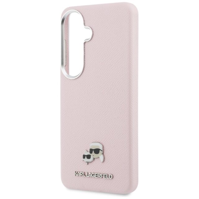 Karl Lagerfeld Grained PU Leather K&CH Heads Magnetic Zadní Kryt pro Samsung Galaxy S26+ Pink - imagine 6