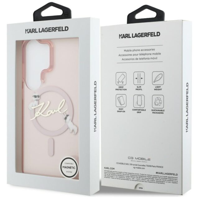 Case Karl Lagerfeld IML KC Script        MagSafe for Samsung Galaxy S26 Ultra pink - imagine 9